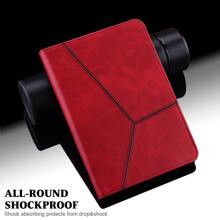 GLANDOTU Tablet Case Compatible With Samsung IPad Tablet PU Leather Multi-Angle Stand Folio Case, Stripe Red