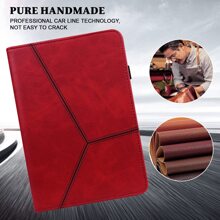 GLANDOTU Tablet Case Compatible With Samsung IPad Tablet PU Leather Multi-Angle Stand Folio Case, Stripe Red
