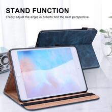 GLANDOTU Vỏ máy tính bảng Tương thích với Samsung iPad Máy tính bảng PU Leather Multi-Angle Stand Folio Case, Sọc xanh - Màu xanh lam - Xem 2