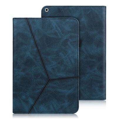GLANDOTU Tablet Case Compatible With Samsung IPad Tablet PU Leather Multi-Angle Stand Folio Case, Striped Blue