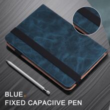 GLANDOTU Vỏ máy tính bảng Tương thích với Samsung iPad Máy tính bảng PU Leather Multi-Angle Stand Folio Case, Sọc xanh - Màu xanh lam - Xem 3