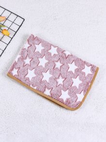 Chăn thú cưng họa tiết ngôi sao đỏ và trắng - Màu be - Xem 8