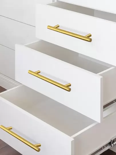 1PC Golden Cabinet Pulls Stainless Steel Kitchen Drawer Pulls Door Handles and Knobs Bathroom Bedroom Furniture Cabinet Handles