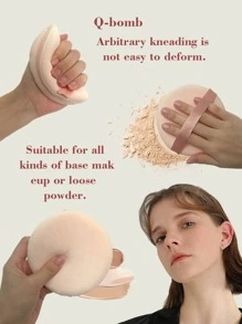 mik&joe 4入组/套大,柔軟和精細化妝海綿適用於身體和臉部,帶精美親膚質感紋理 - 杏色 - 查看 3