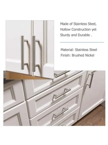 1PC Silver Cabinet Pulls Stainless Steel Kitchen Drawer Pulls Door Handles And Knobs Bathroom Bedroom Furniture Cabinet Handles - Silver - View 3