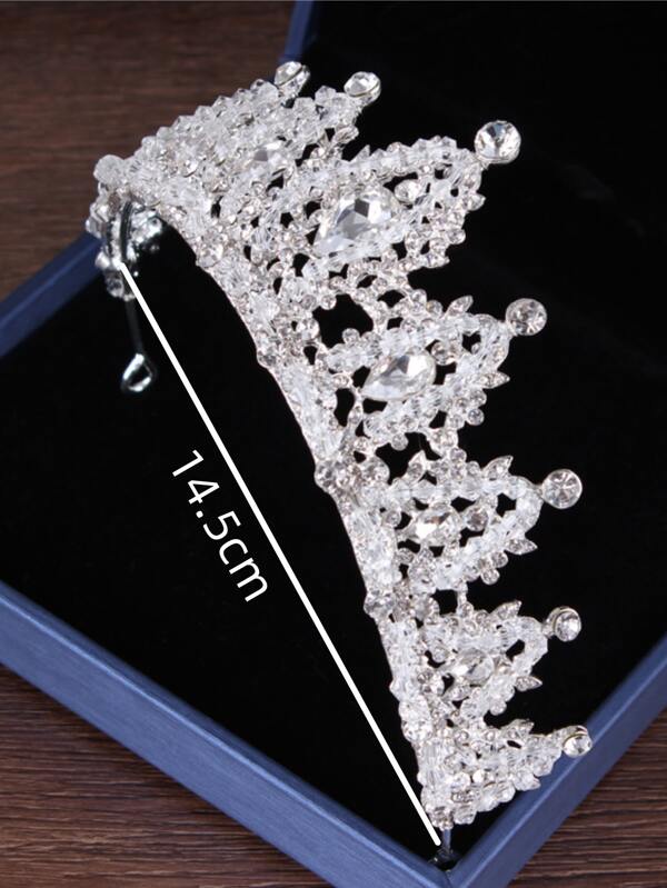 Wedding Hair Tiara Crystal Bridal Tiara Crown Silver Color Diadem Veil