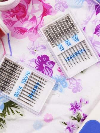 1 Set de 2 de acero inoxidable Máquina de coser agujas para doméstico usar , prevenir salto a la comba puntadas