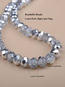 85pcs/pack 6mm Metallic Flat Beads - Silver Gray - View 2