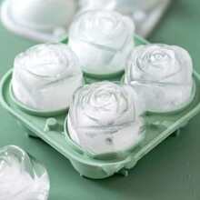 1入組矽膠冰塊模具,現代玫瑰設計製冰機托盤