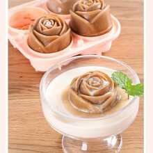 1入組矽膠冰塊模具,現代玫瑰設計製冰機托盤