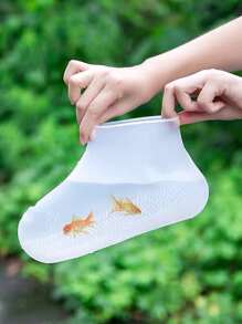 Bao giày bằng silicon chống thấm nước màu xanh Chống trơn trượt Giày đi mưa dành cho người lớn chống mài mòn - Màu xanh lam - Xem 7