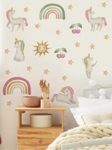 1set Rainbow Pattern Wall Stickers - Multicolor - View 5