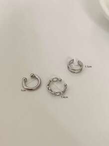 3pcs/Set Minimalist Retro Clip On Earrings, Earcuff Faux Piercing Earrings For Party Gifts, Minimalist Design