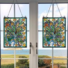 Stained Glass Window Hangings, Handmade Suncatcher Stained Glass Window Panels for Window Decor - Multicolor - View 2
