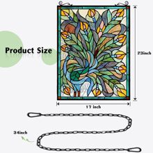 Stained Glass Window Hangings, Handmade Suncatcher Stained Glass Window Panels for Window Decor - Multicolor - View 4