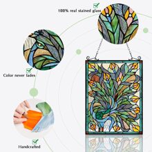 Stained Glass Window Hangings, Handmade Suncatcher Stained Glass Window Panels for Window Decor - Multicolor - View 5
