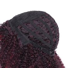 Ombre Đen Và Đỏ LỖI Ngắn Kinky Tóc Xoăn Sợi Tổng Hợp Phi Tóc Giả Thời Trang Nữ Hàng Ngày Xu Hướng Glueless Bộ Tóc Giả Xoăn Với Nổ - Màu Đỏ Sâu - Xem 9