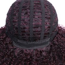 Ombre Đen Và Đỏ LỖI Ngắn Kinky Tóc Xoăn Sợi Tổng Hợp Phi Tóc Giả Thời Trang Nữ Hàng Ngày Xu Hướng Glueless Bộ Tóc Giả Xoăn Với Nổ - Màu Đỏ Sâu - Xem 10