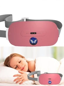 1入組便攜式抽筋加熱墊電動腰帶裝置加熱和振動按摩帶背部或腹部加熱墊適合女性和女孩