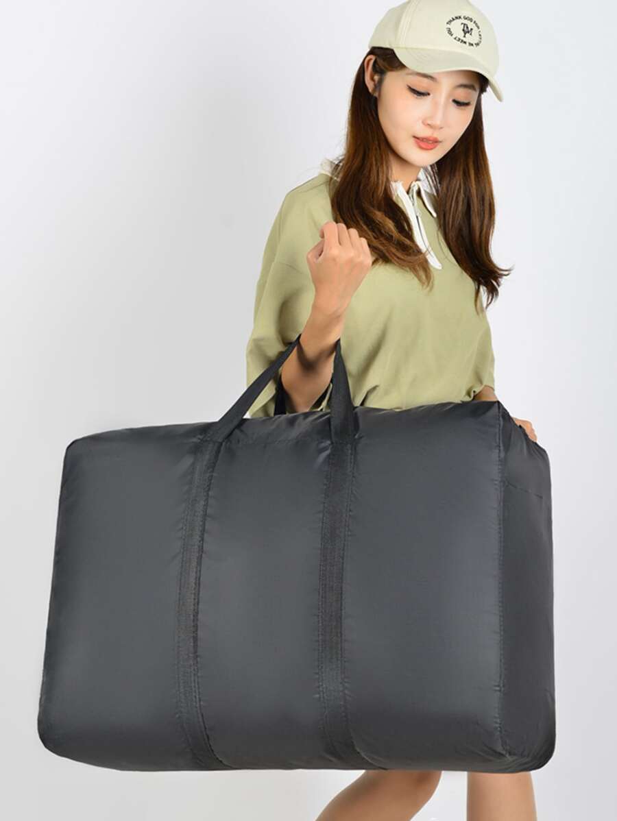 Quilt Clothes Storage Bag Travel Duffel Bag Large Capacity Moving Paking Bag - Black - View 1