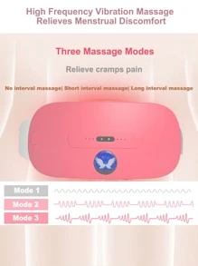 1入組便攜式抽筋加熱墊電動腰帶裝置加熱和振動按摩帶背部或腹部加熱墊適合女性和女孩