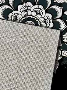 1pc Round Plush Black & White Geometric Print Kitchen Mat - Black and White - View 3