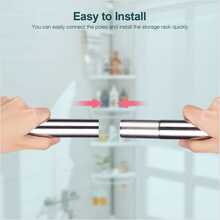 4 Tier Plastic Shower Corner Pole Caddy Bathroom Wall Shelf Storage Rack Holder - 白色 - 查看 6