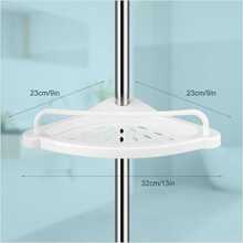 4 Tier Plastic Shower Corner Pole Caddy Bathroom Wall Shelf Storage Rack Holder - 白色 - 查看 10