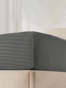 1pc Microfiber Embossed Stripe Pillowcase Without Filler - Dark Grey - View 4