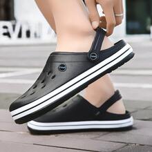 Dép xỏ ngón thoáng khí cho nam có đế dày chống trượt, dép quai chéo thời trang quai ngang, có cả loại đi ngoài trời và loại thông thường - màu đen - Xem 6