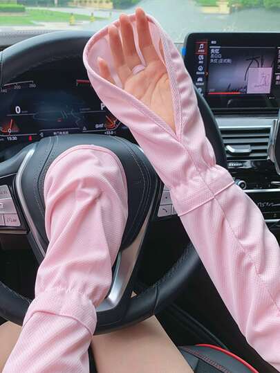 غطاء ذراع من الحرير الصقيل المبرّد للنساء للوقاية من الشمس والأشعة فوق البنفسجية، كمية واحدة، أساور اليد. تغطية ذراع للرياضات الخارجية مقاومة للأشعة فوق البنفسجية ومسامية.