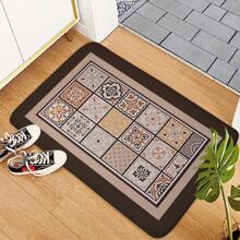 1pc Vintage Simple Anti-slip Door Mat, Easy-to-clean Floor Mat For Living Room/bedroom Entrance