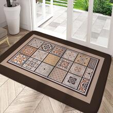 1pc Vintage Simple Anti-slip Door Mat, Easy-to-clean Floor Mat For Living Room/bedroom Entrance