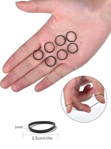 1000入組小尺寸黑色一次性彈性髮圈，休閒裝配件