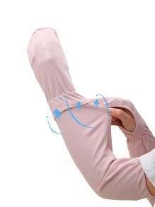 防曬抗UV 1對女士冰絲降溫臂套手套，防UV透氣戶外運動臂套