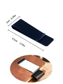 Kẹp tiền bằng thép không gỉ Kẹp kim loại Kẹp bỏ túi Ví đựng thẻ tín dụng Kẹp đánh dấu trang - màu đen - Xem 5