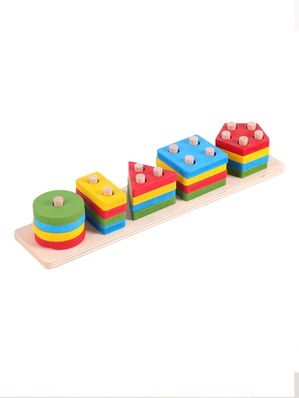 Wooden Sorting & Stacking Toys, Color Recognition Stacker Shape Sorter