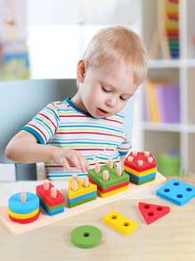 圣诞装饰木制分类和堆叠玩具、颜色识别堆叠器形状分类器、适合幼儿和学龄前儿童的学习拼图礼物、益智玩具学校用品、玩具、圣诞节、游戏、堆叠玩具、儿童游戏幼儿、叠叠乐、玩具、儿童玩具、木制玩具