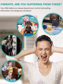 5 件透明婴儿锁橱柜防护 - 快速简便的粘合橱柜抽屉门闩锁，无需螺丝和磁铁，多用途用于家具、橱柜、抽屉、烤箱、马桶座圈等。