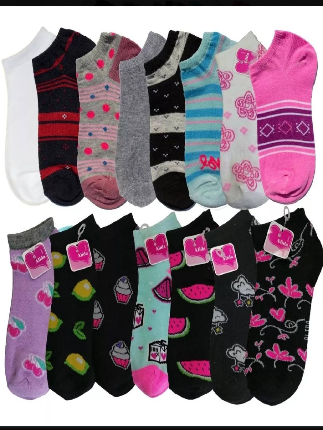 12 pares de calcetines para dama  diseño surtido - Multicolor - Ver 1