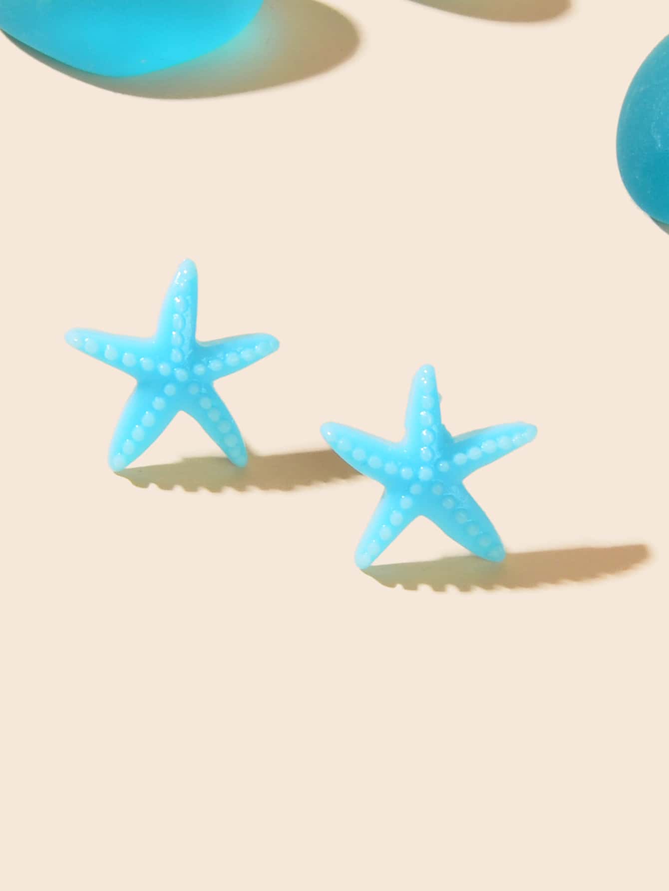 2入組時尚海星耳釘 - 綠色 - 查看 1