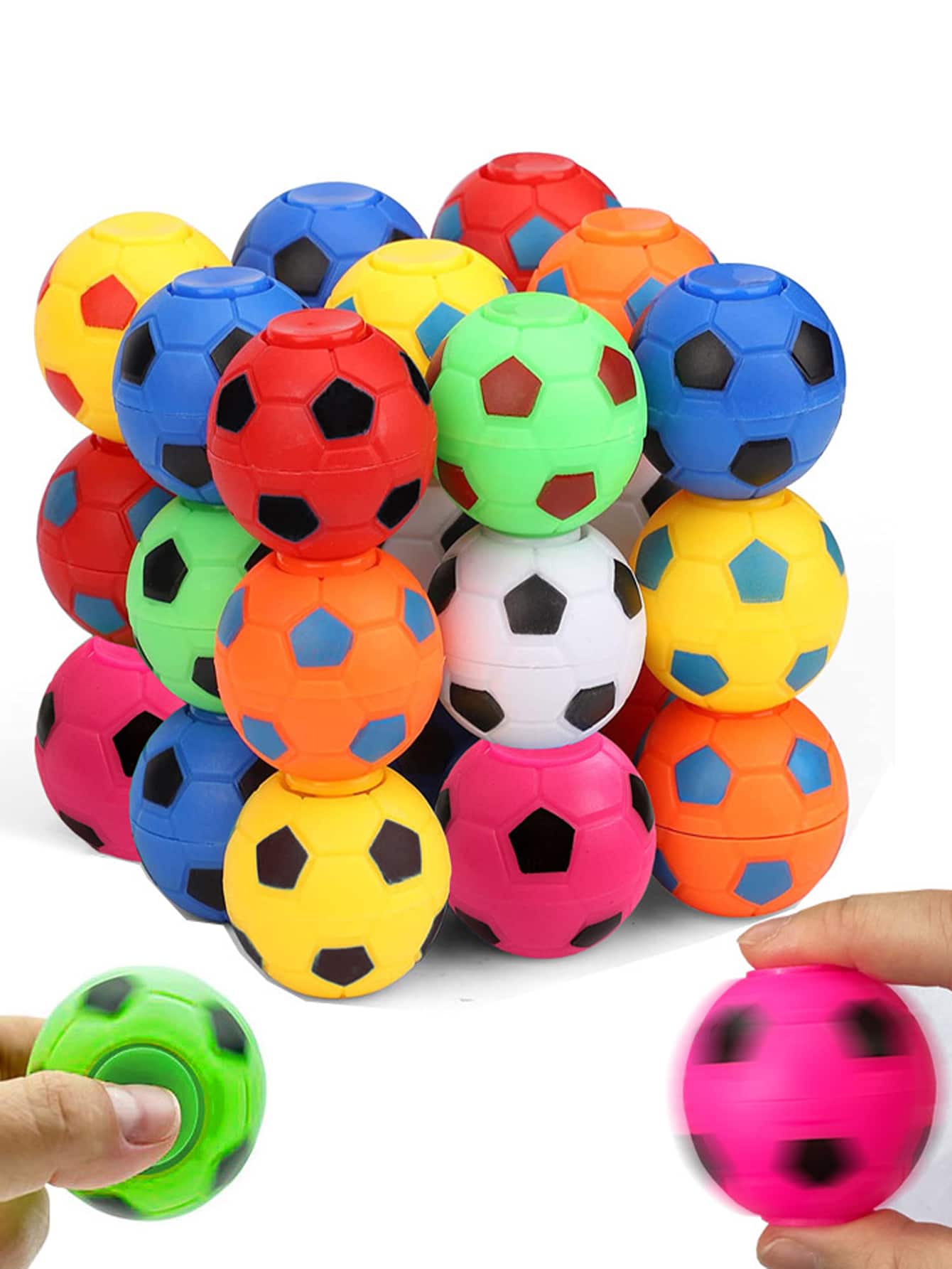 10pcs Mini Football Finger Rotating Toy For Children To Relieve