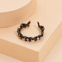 Một chiếc nhẫn nữ màu đen lấy cảm hứng từ cánh bướm tinh tế và thanh lịch được đính đá zircon lấp lánh, hoàn hảo làm quà tặng cho đám cưới hoặc tiệc tùng - màu đen - Xem 4