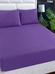 1入組素色床墊套床罩適用於特大號床,特別地深的口袋,柔軟的超細纖維,收縮和抵抗的,簡單的至護理,適合深的 - 紫色 - 查看 2