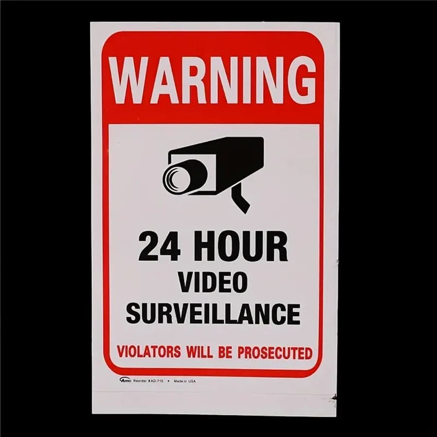 1pc 24 Hour Video Monitor Warning Stickers Camera Stickers Signs