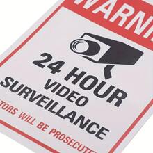 1pc 24 Hour Video Monitor Warning Stickers Camera Stickers Signs