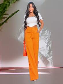 Women Pants - Màu Cam cháy - Xem 3