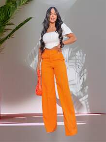 Women Pants - Màu Cam cháy - Xem 4