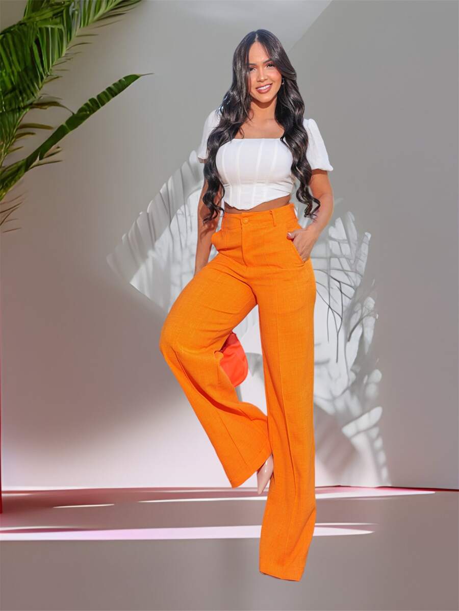 Women Pants - Màu Cam cháy - Xem 1