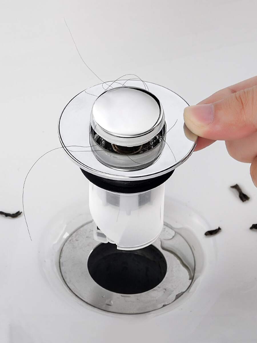 1入組按類型防蟲防異味排水篩檢程式帶彈跳芯 - 銀色 - 查看 1